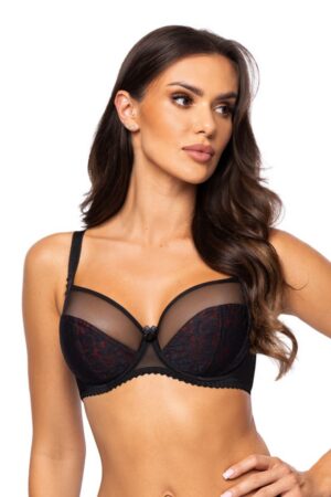 Biustonosz Laila soft black-red